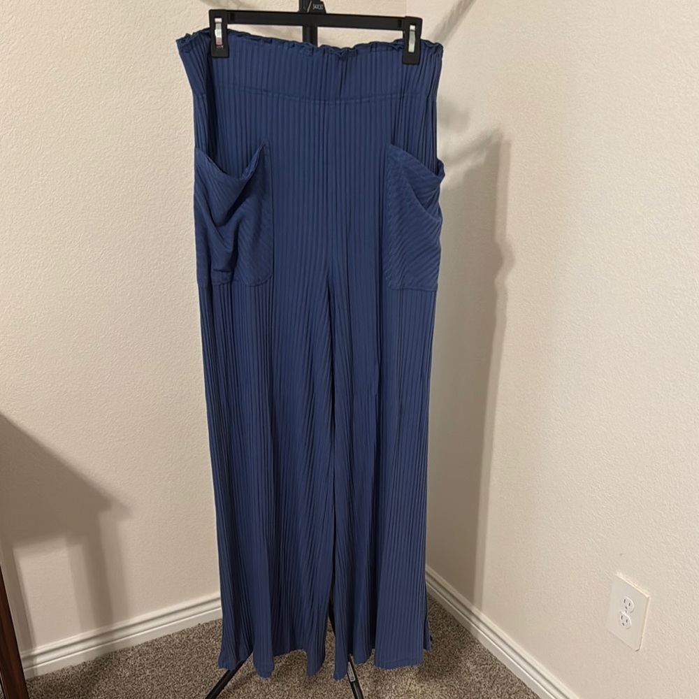 Women's Blue High-Waisted Pants